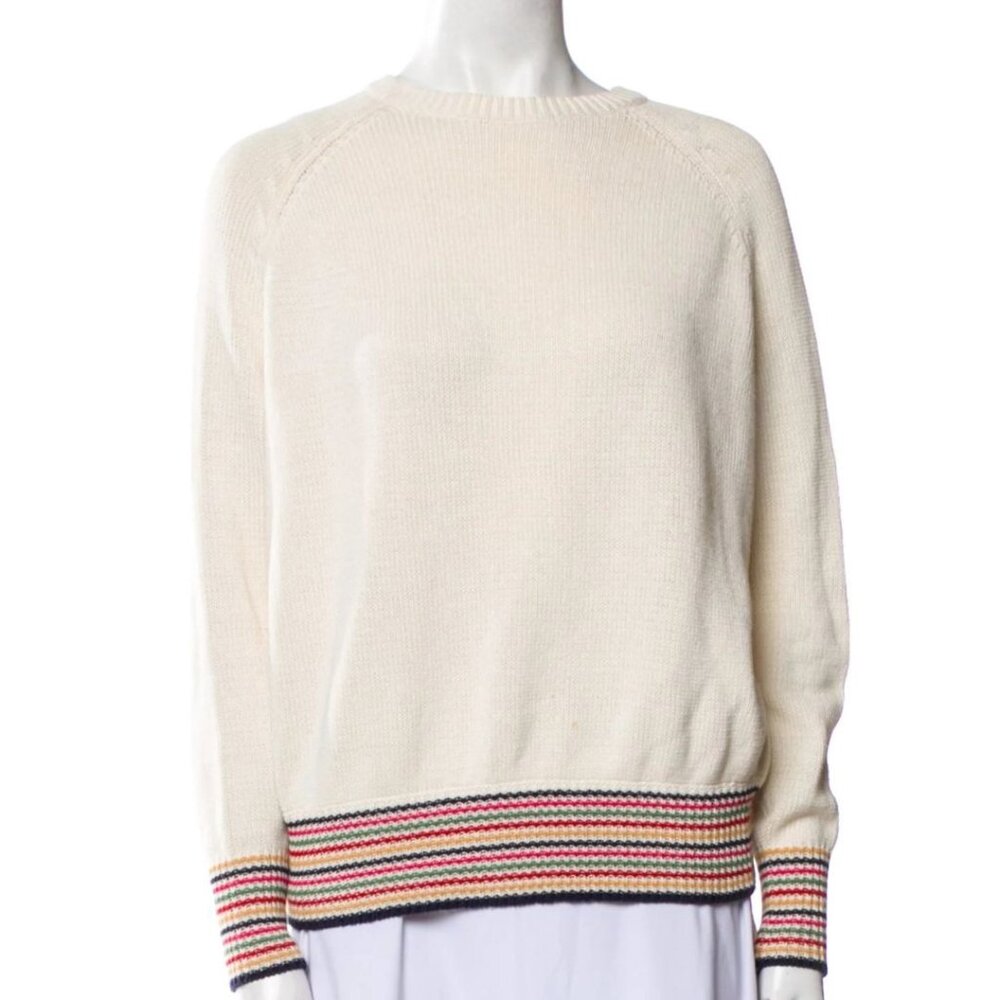 The Great. Multi Stripe Cream Sweater